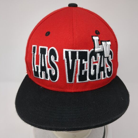 Las Vegas LV Snapback Hat Red One Size Embroidered Colorblock Jinx - Picture 2 of 8